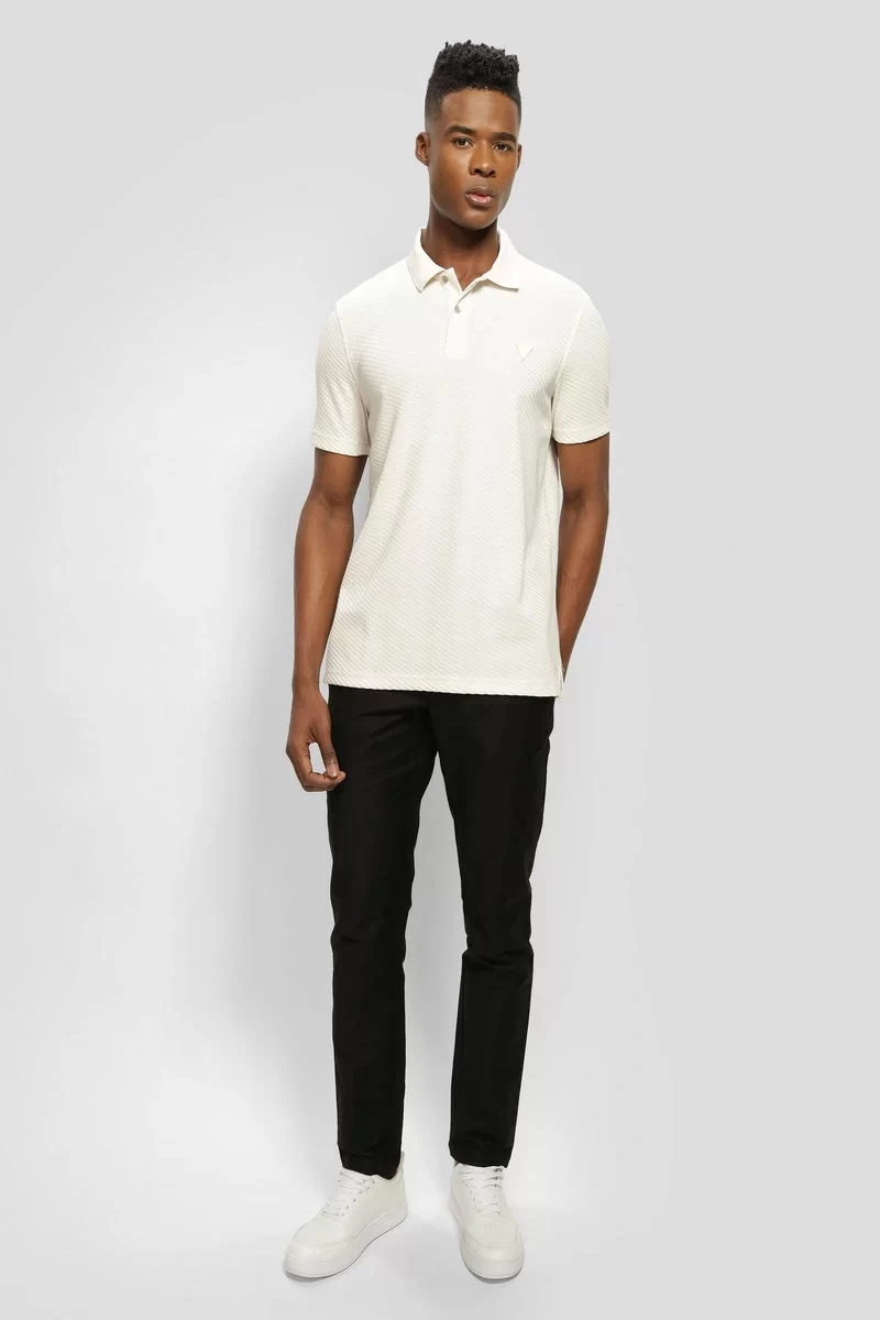 Guess Small Trıangle Yd Ss Polo Erkek Beyaz T-Shirt M5RP02KCLR2-FJ6A