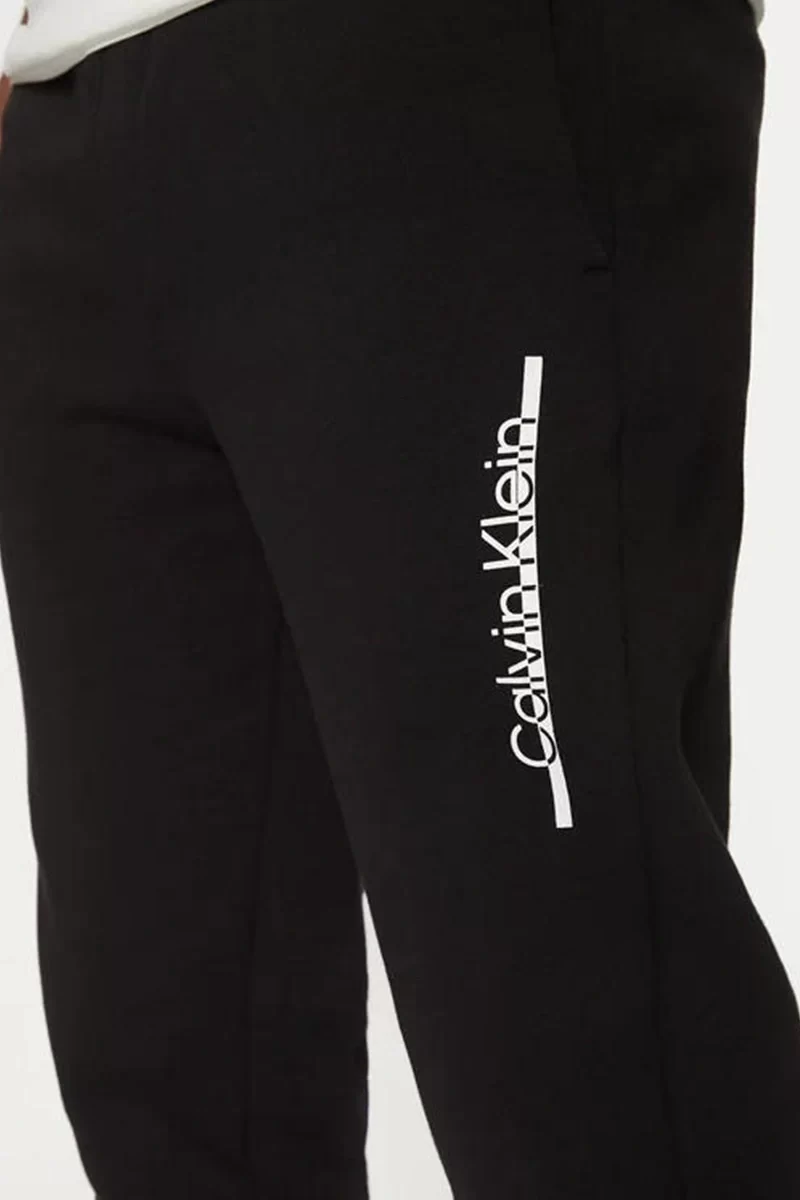 Calvin Klein Erkek Şerit Logo Slim Fit Siyah Eşofman Altı