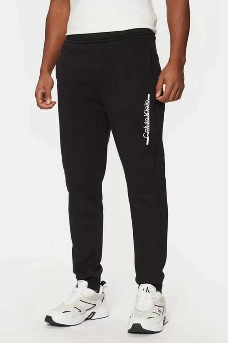 Calvin Klein Erkek Şerit Logo Slim Fit Siyah Eşofman Altı