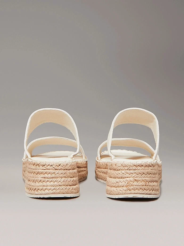 Calvin Klein Kadın Tuval Platform Espadril Terlik