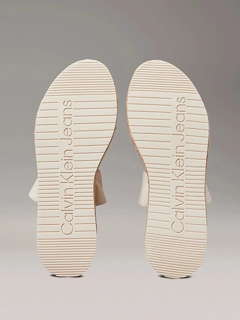 Calvin Klein Kadın Tuval Platform Espadril Terlik