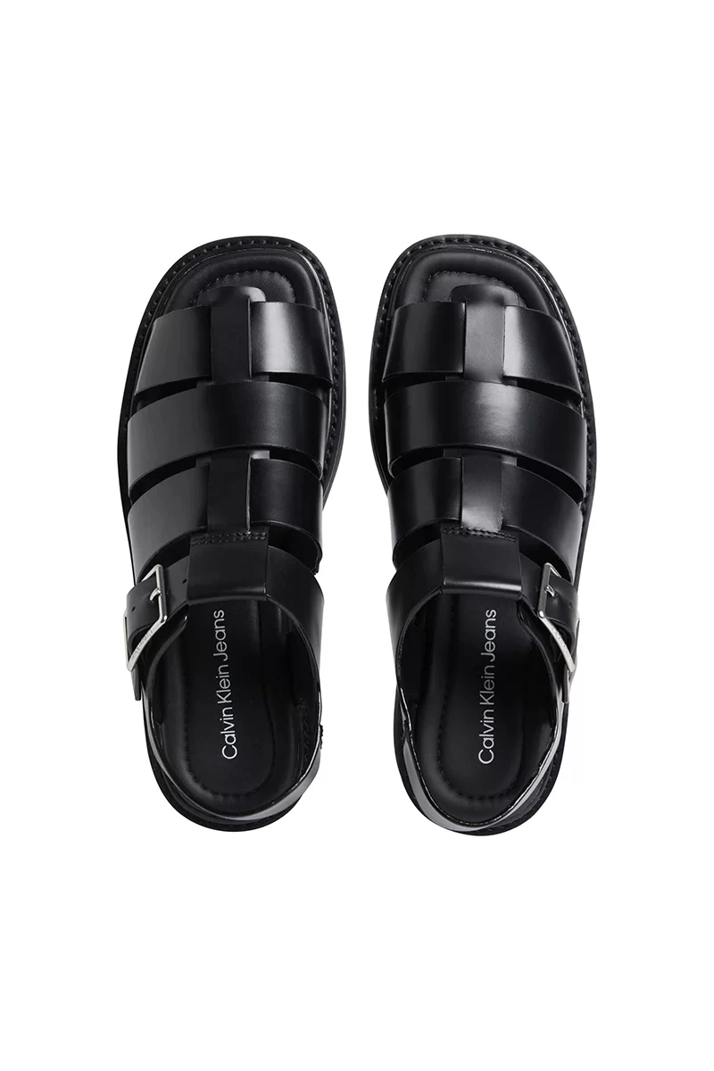 Calvin Klein Kadın  Siyah Deri Balıkçı Sandalet