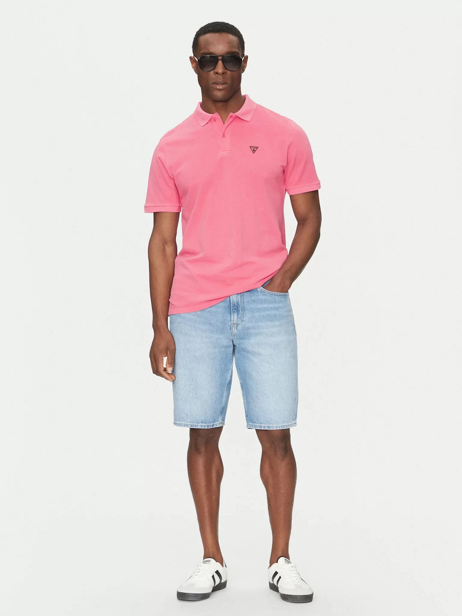 Guess Ss Basıc Gd Polo Erkek Pembe T-Shirt F5GP00K9WF1-A60L