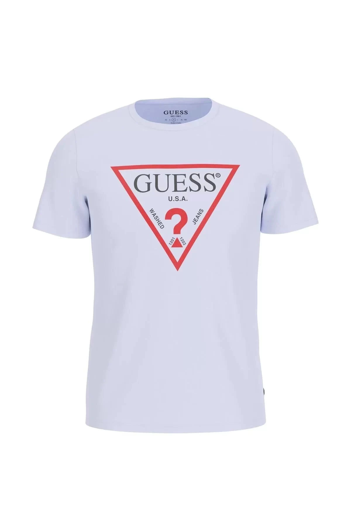 Guess Ss Bsc Clsc Trı Logo Crw T Erkek Beyaz T-Shirt M2GI68KBA60-G011