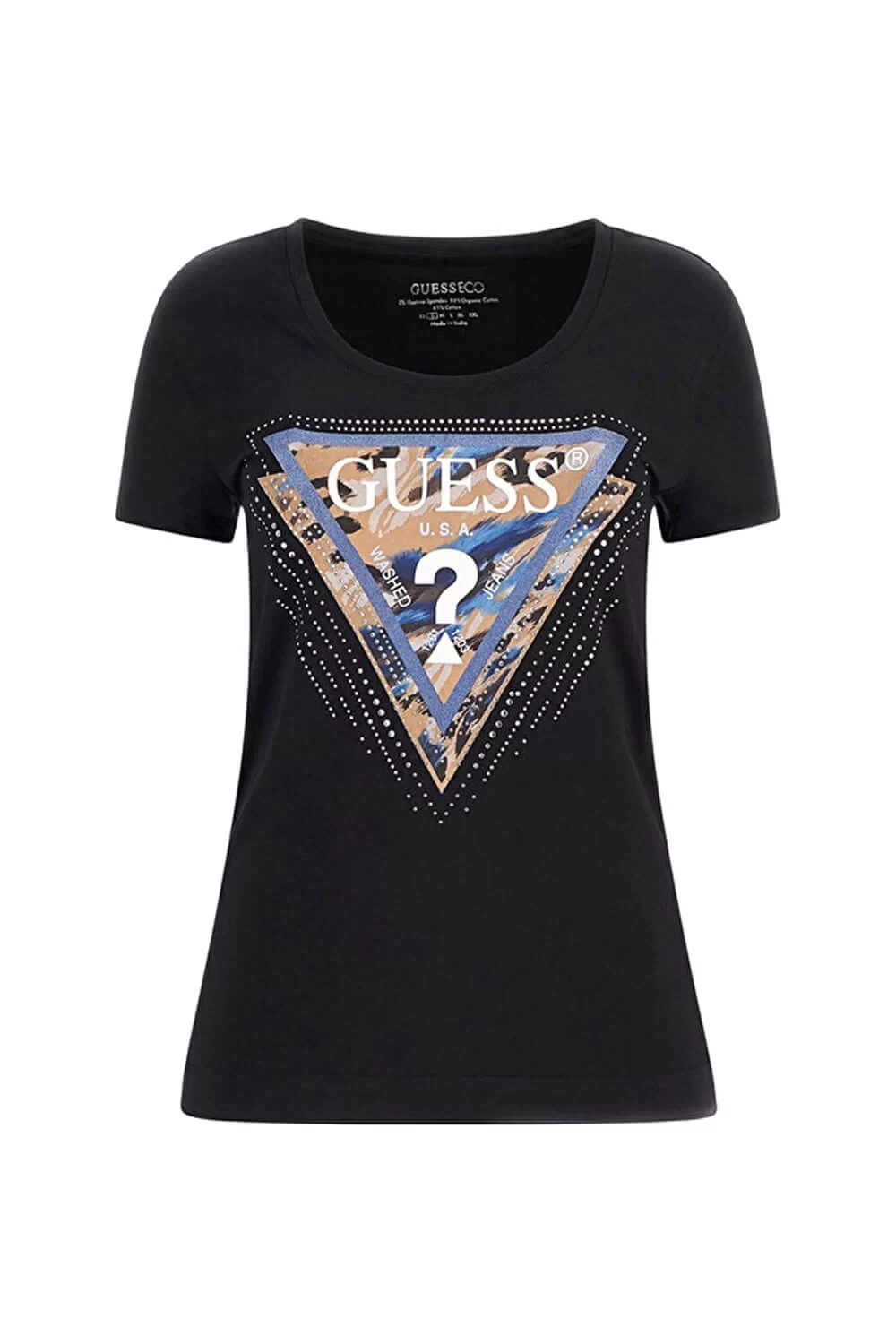 Guess Ss Cn Leo Trıangle Tee Kadın Siyah T-Shirt W4YI15J1314-JBLK