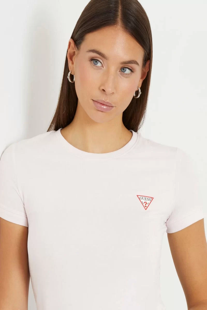 Guess Ss Cn Mını Trıangle Tee Kadın Pembe T-Shirt W2YI44J1314-A60W