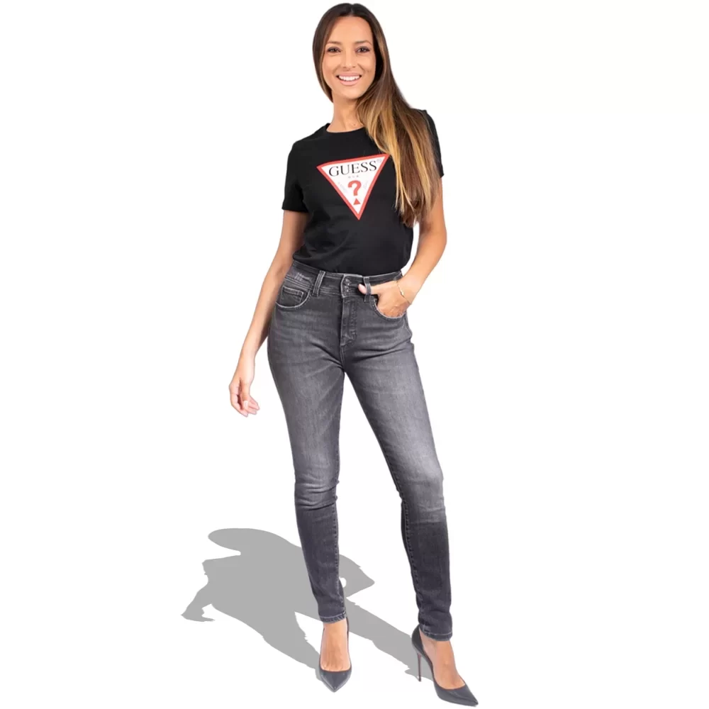 Guess Ss Cn Orıgınal Tee Kadın Siyah T-Shirt W1YI1BI3Z14-JBLK