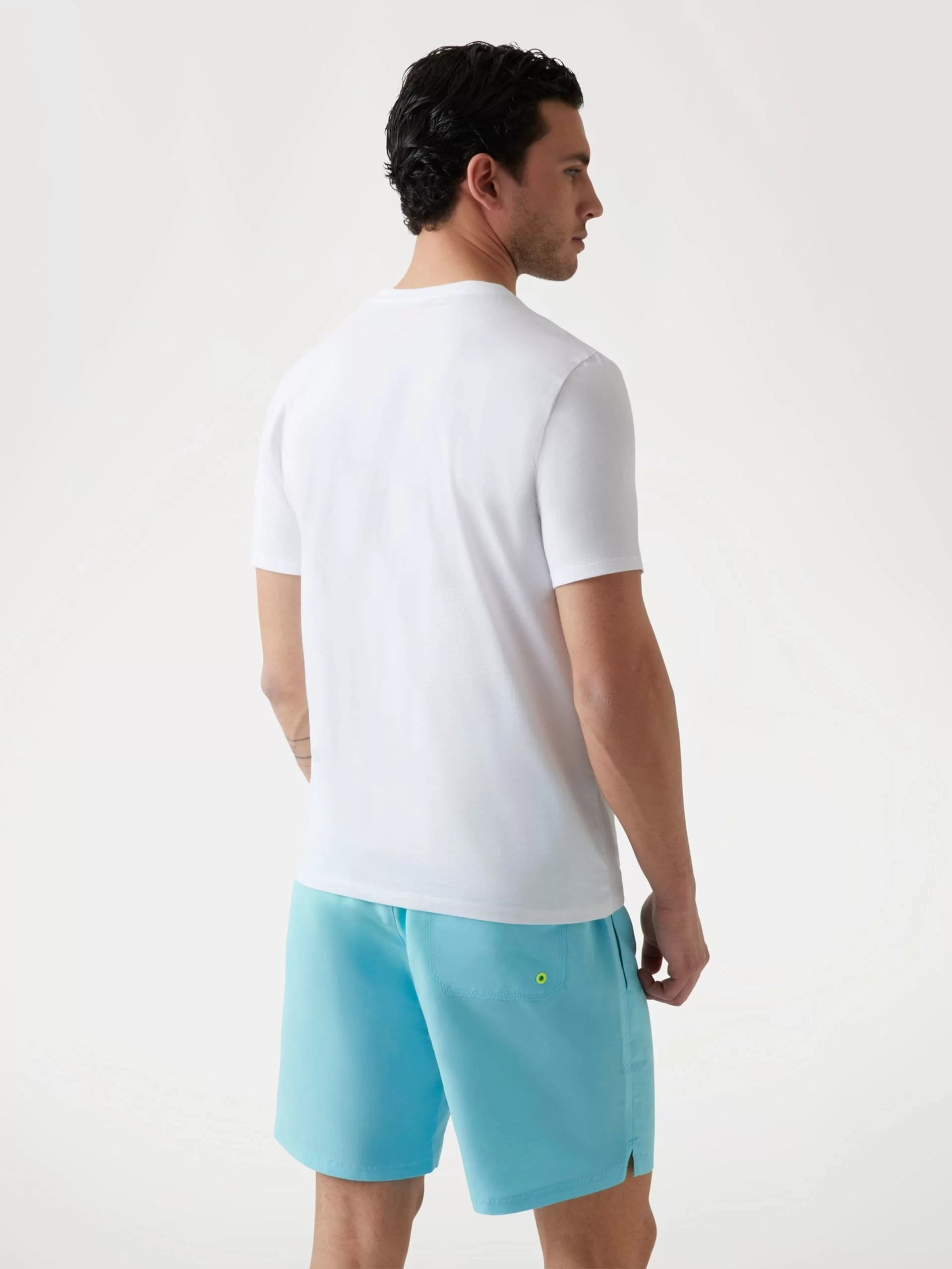 Guess Ss Cn Trıangle Palm Tee Erkek Beyaz T-Shirt F5GI00J1314-G011