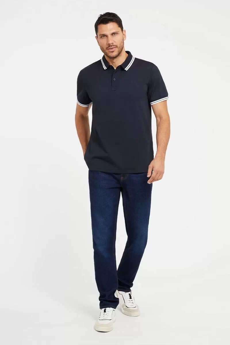 Guess Ss Sports Pıque Trngl Polo Erkek Lacivert T-Shirt M2GP34KARS0-G7V2