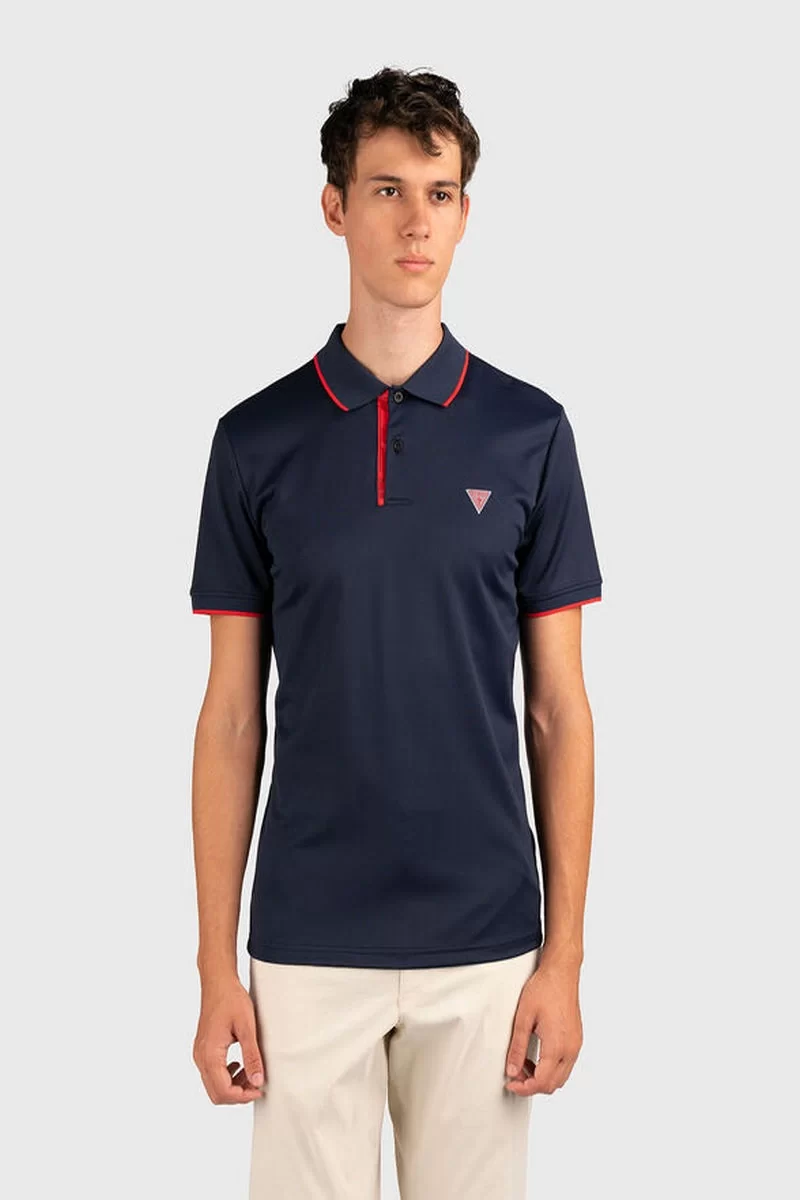 Guess Erkek Lacivert Polo Yaka T-Shirt