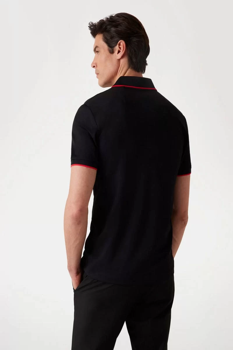 Guess Ss Tech Stretch Polo Erkek Siyah T-Shirt M4YP35KCBM0-JBLK