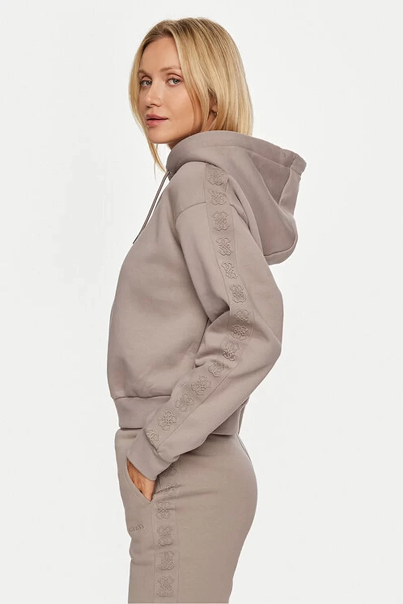Guess Stacıe Hooded Sweatshırt Kadın Krem Sweatshirt V4BQ00KC5O0-WTDG