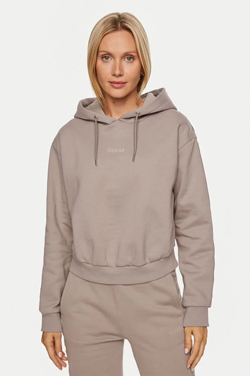 Guess Stacıe Hooded Sweatshırt Kadın Krem Sweatshirt V4BQ00KC5O0-WTDG
