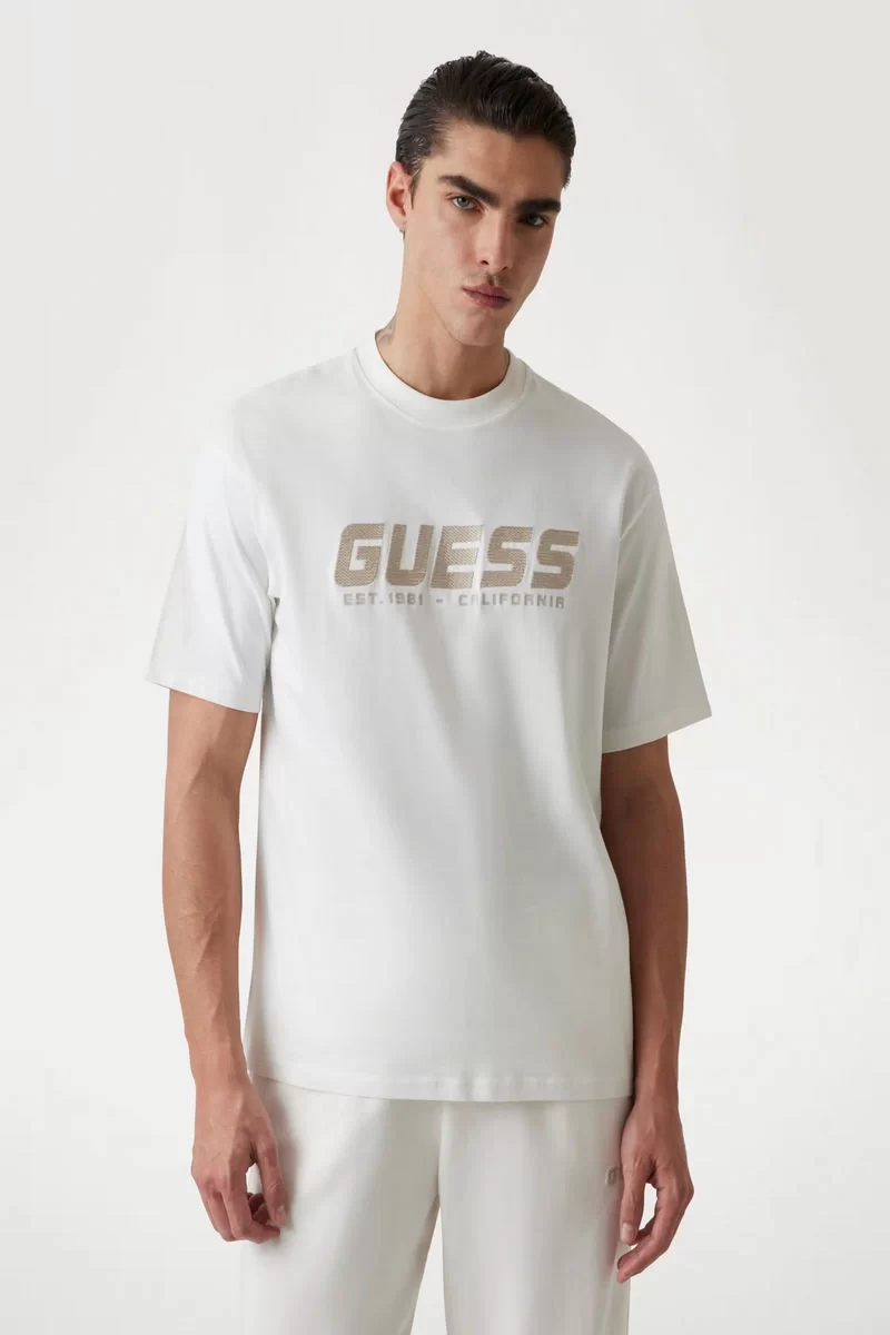 Guess Suron Cn T-Shırt Erkek Beyaz T-Shirt Z5RI10I3Z14-G018