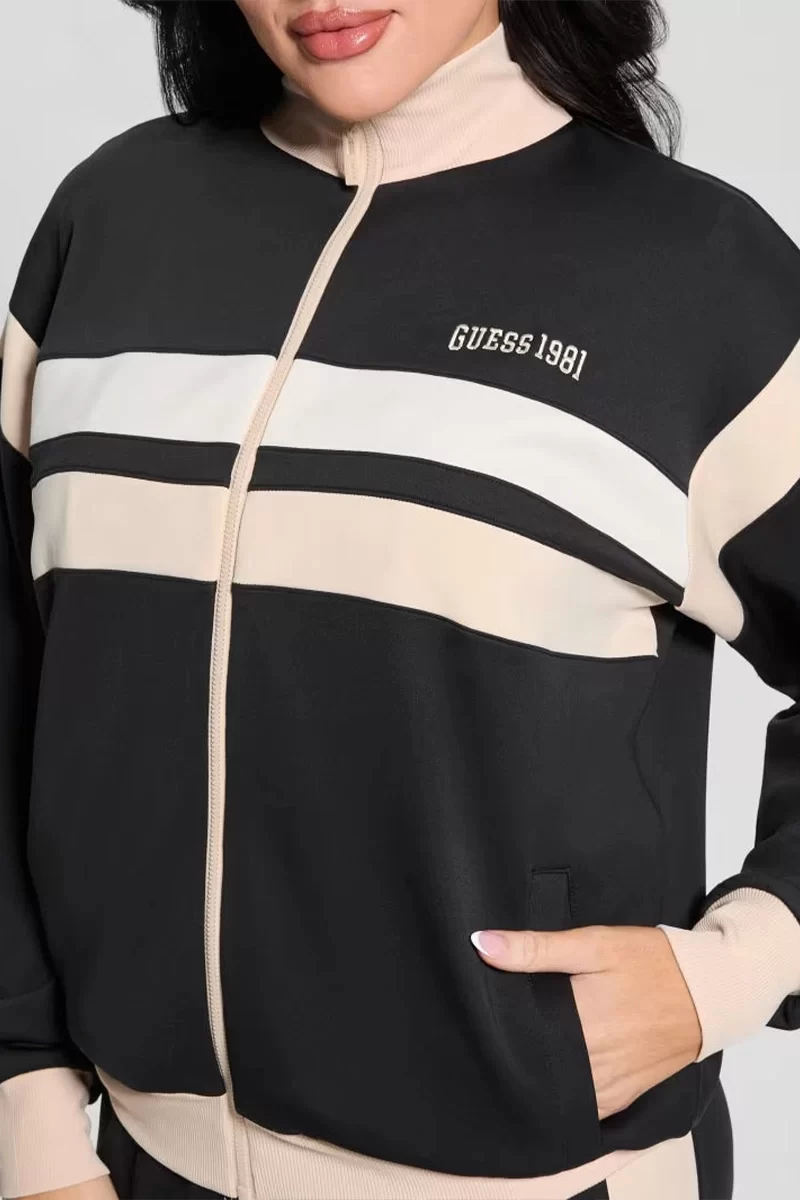 Guess Suzanne Full Zıp Sweatshırt Kadın Siyah Eşofman Üstü V5RQ00KCO72-G1I9