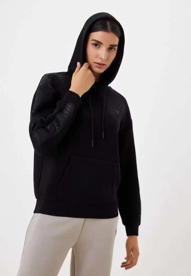 Guess Brenda Hooded Sweatshırt Kadın Siyah Sweatshirt V2YQ18K7UW2-JBLK