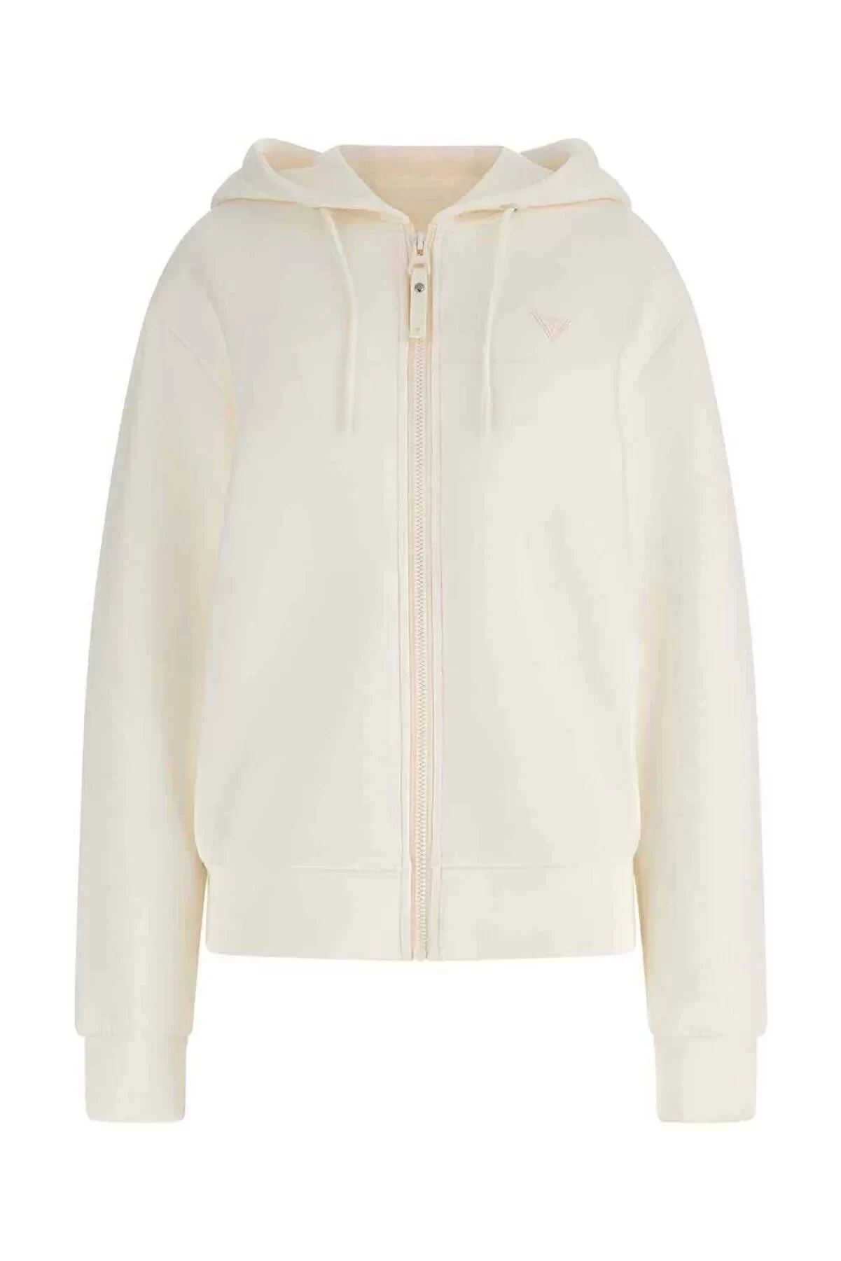 Guess Allıe Scuba Hoodıe Zıp Sweatsh Kadın Beyaz Eşofman Üstü V3RQ11K7UW2-G6K5