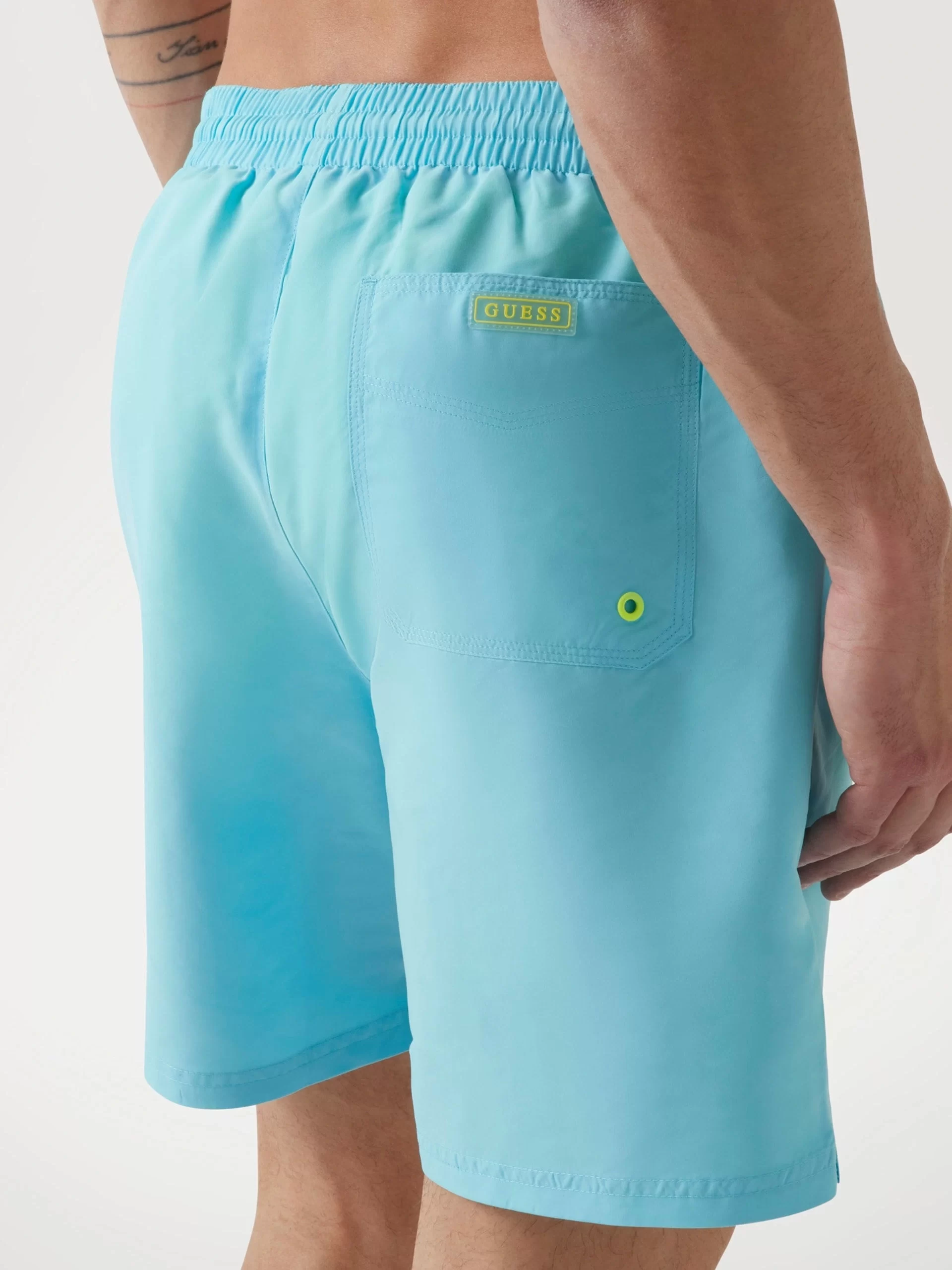 Guess Swımtrunk Neon Medıum Erkek Mavi Mayo F4GT03WG282-FB3V