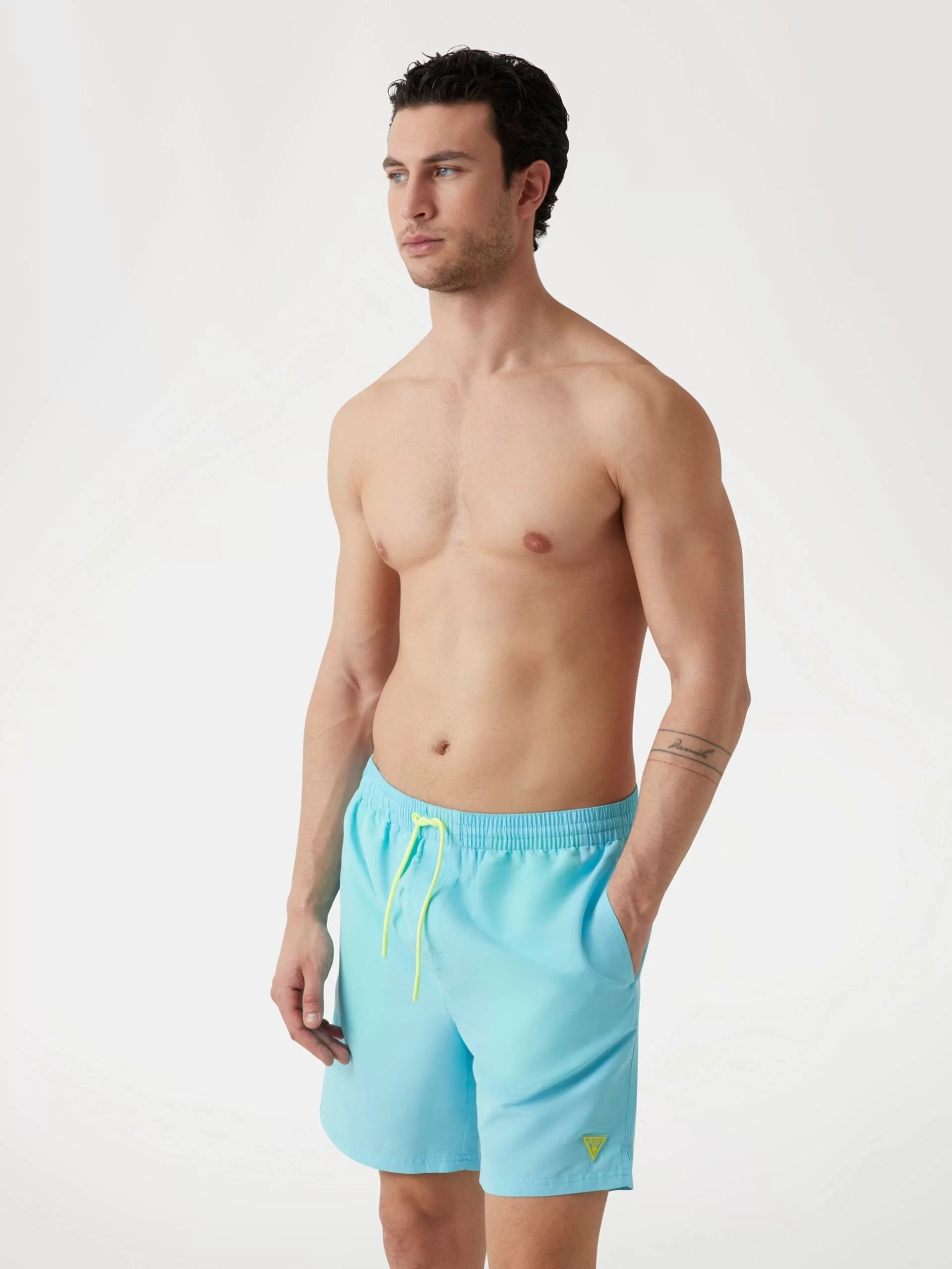 Guess Swımtrunk Neon Medıum Erkek Mavi Mayo F4GT03WG282-FB3V