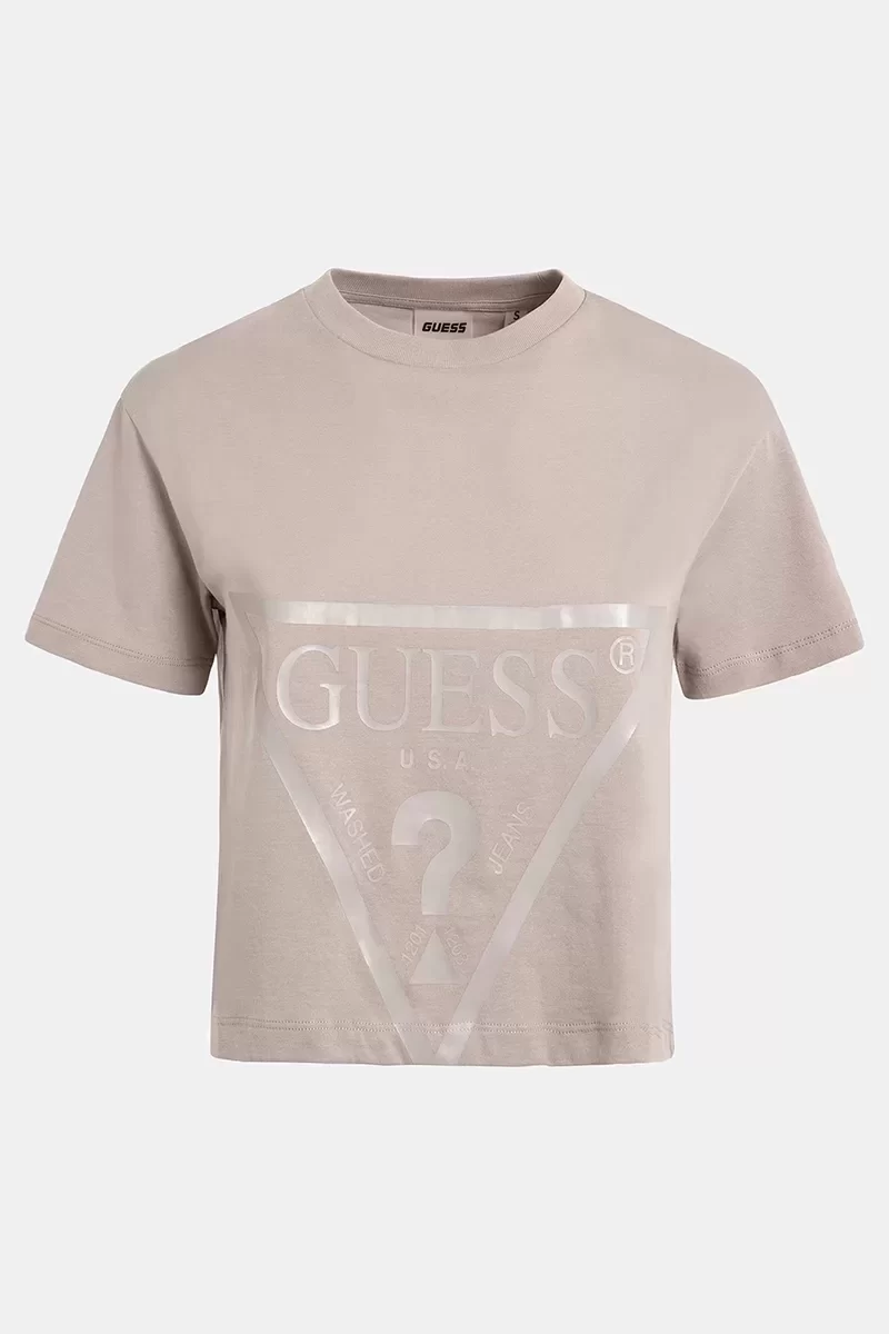 Guess Adele Crop T-Shırt Kadın Kahverengi T-Shirt V2YI06K8HM0-G4Q9