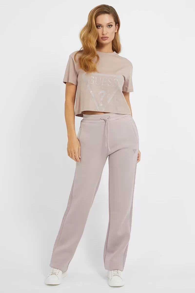 Guess Adele Crop T-Shırt Kadın Kahverengi T-Shirt V2YI06K8HM0-G4Q9