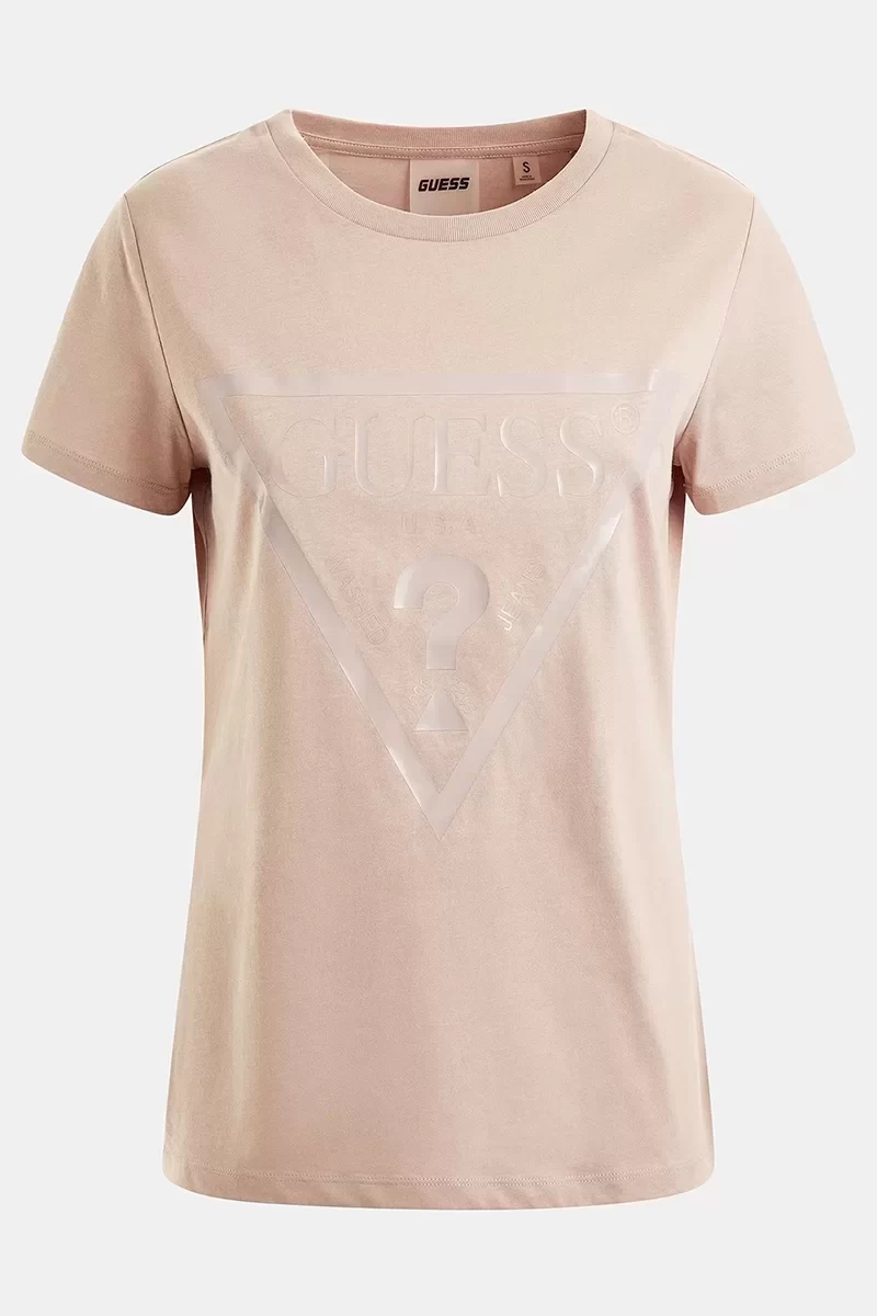 Guess Adele Ss Cn Tee Kadın Bej T-Shirt V2YI07K8HM0-G4Q9