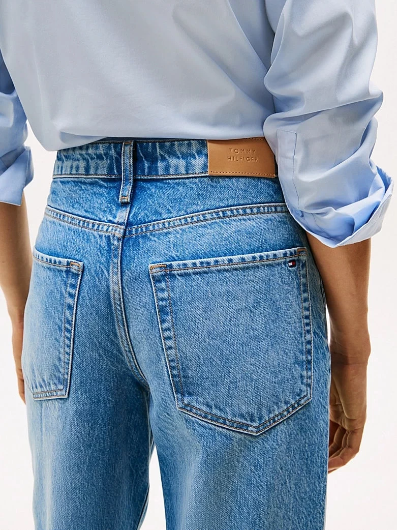 Tommy Hilfiger Kadın Mavi  Orta Bel Dar Paça Bilek Pantolon
