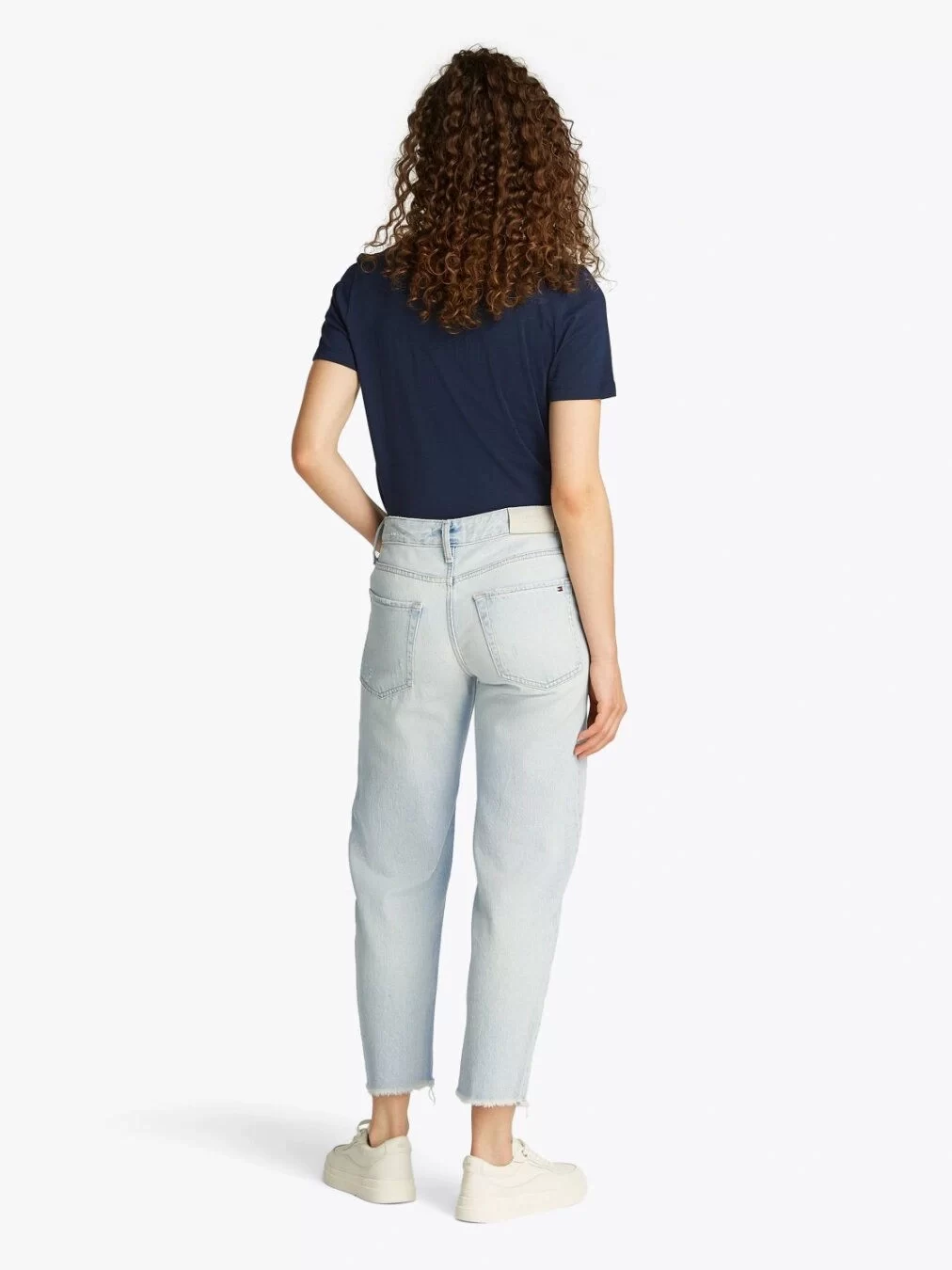 Tommy Hilfiger Kadın Açık Mavi Yüksek Bel Dar Paça Jean