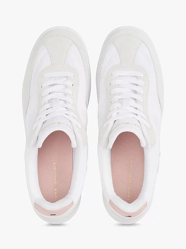 Tommy Hilfiger  Kadın  Beyaz Miras Süet  Sneaker