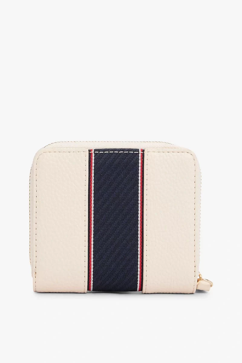 Tommy Hilfiger Kadın TH Monogram Fermuarlı Bej Cüzdan