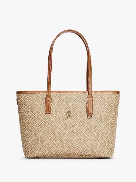 Tommy Hilfiger Kadın Kahverengi Monoplay Deri Tote Çanta