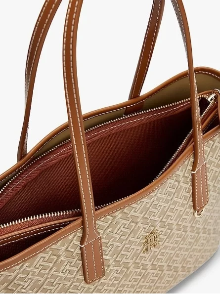 Tommy Hilfiger Kadın Kahverengi Monoplay Deri Tote Çanta