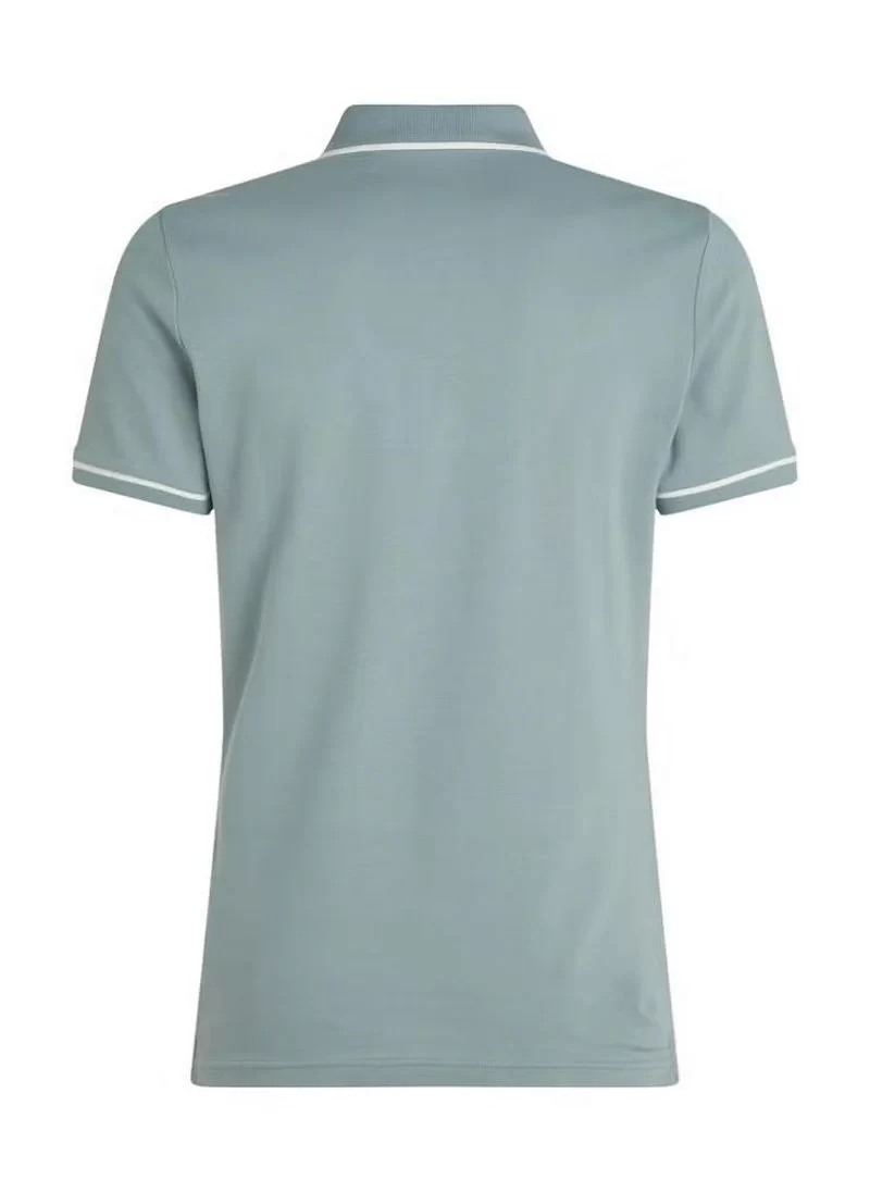 Calvin Klein Erkek Şeritli Logolu Mavi Polo Yaka T-shirt