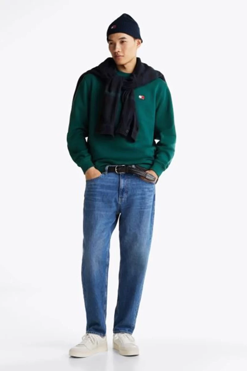 Tommy Jeans Erkek Yeşil  Kazak