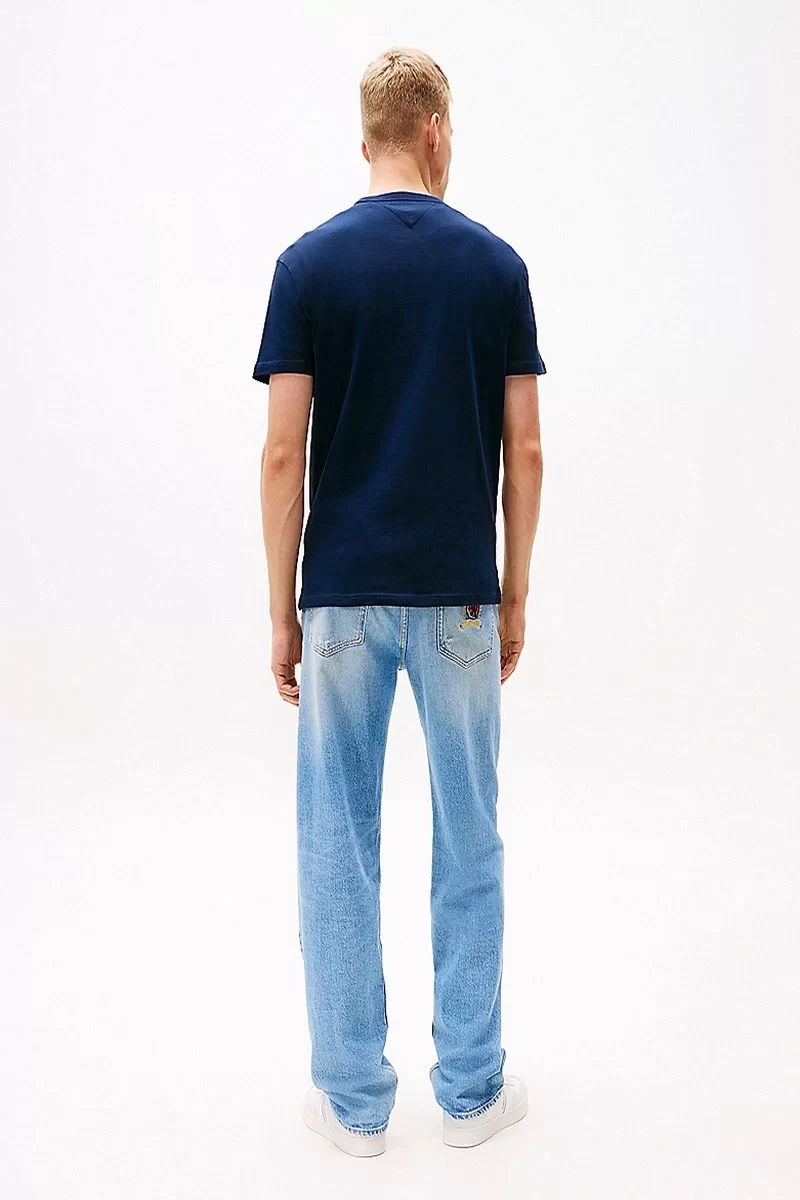 Tommy Jeans Erkek Lacivert Logolu T-Shirt