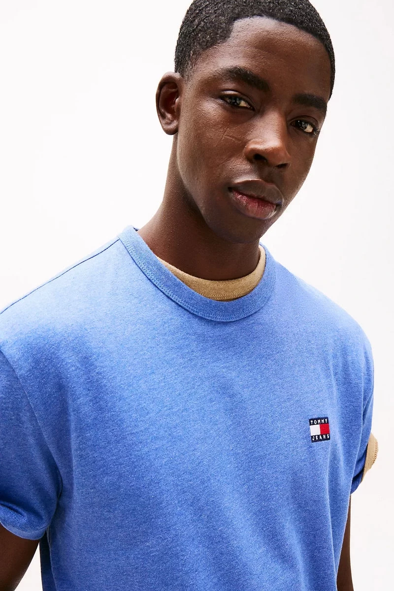 Tommy Jeans Erkek Mavi  Badge T-Shirt