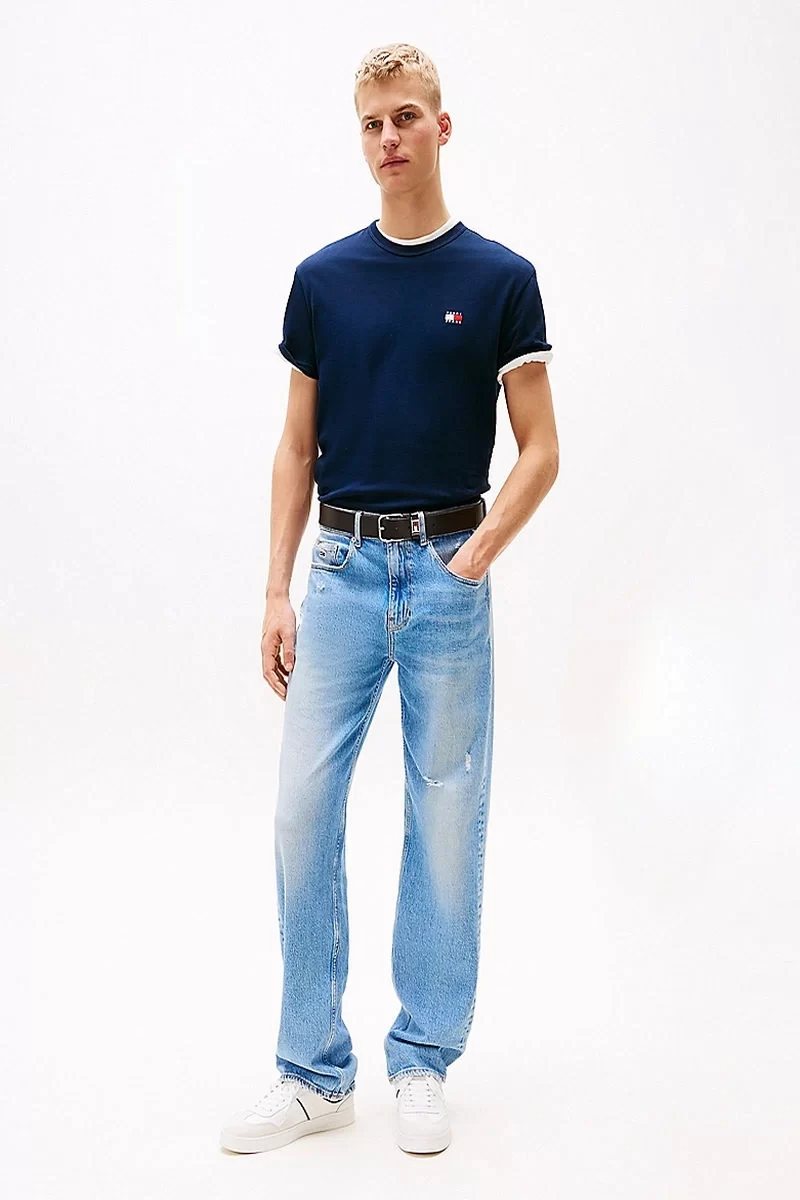 Tommy Jeans Erkek Lacivert Logolu T-Shirt