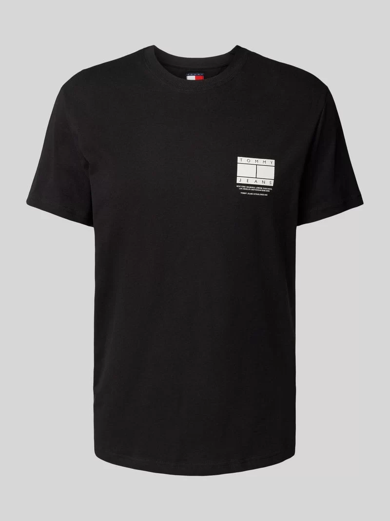 Tommy Hilfiger Erkek  Siyah Logolu T-Shirt