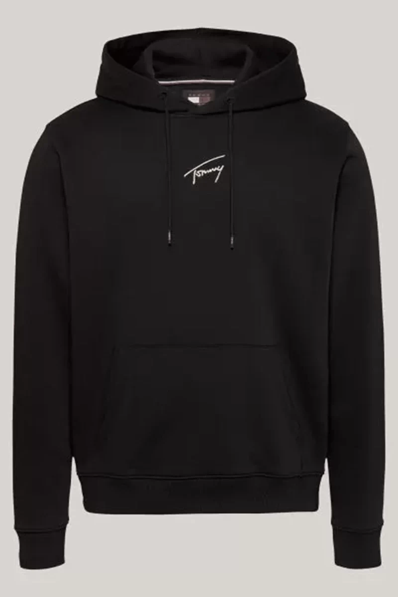 Tommy Jeans Erkek Altın İmza Logolu Kapüşonlu Sweatshirt