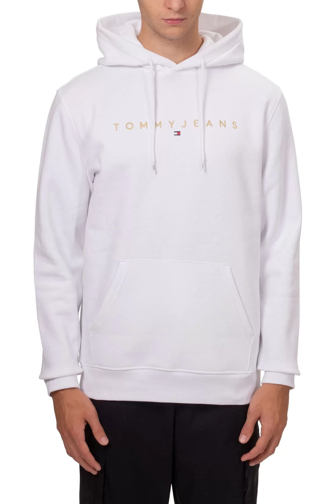 Tommy Jeans Erkek Gold Yazılı Beyaz Sweatshirt