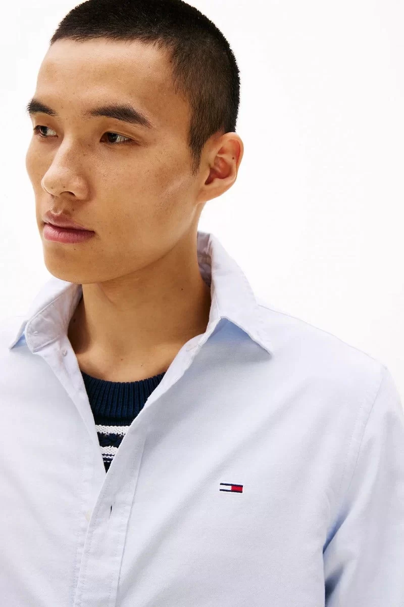 Tommy Jeans  Erkek  Mavi  Oxford Gömlek