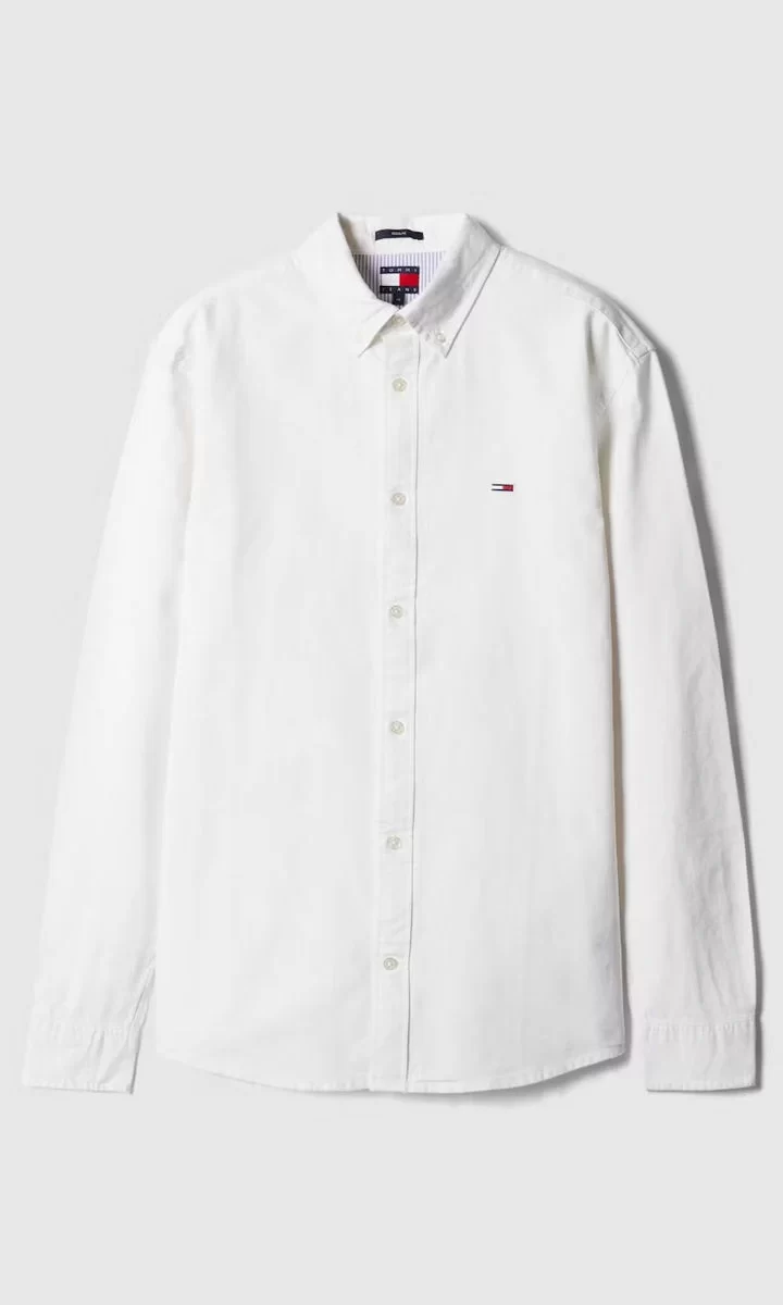 Tommy  Jeans   Erkek Beyaz Oxford Gömlek