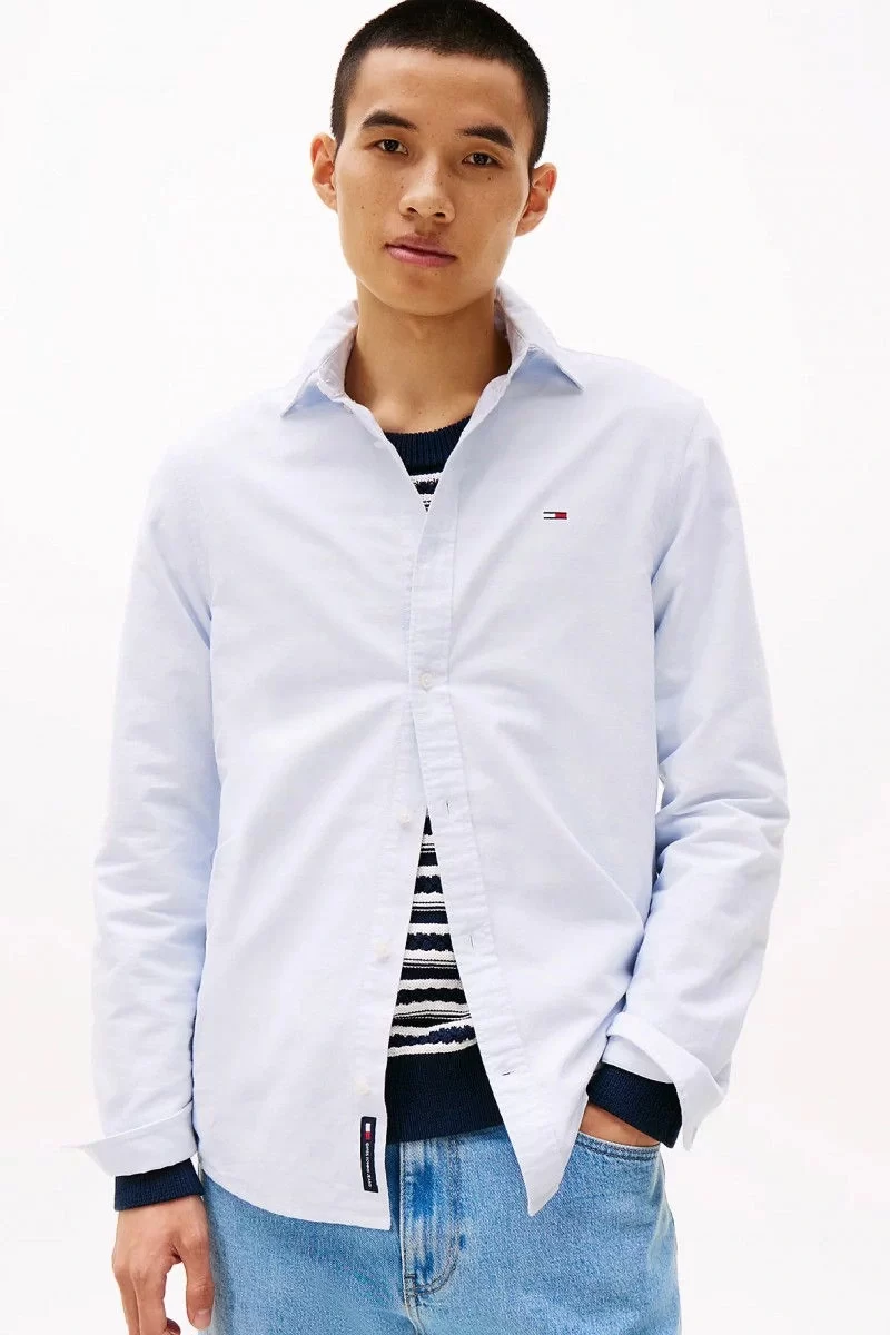 Tommy Jeans  Erkek  Mavi  Oxford Gömlek