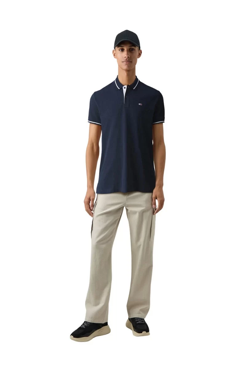 Tommy Hilfiger Erkek  Logolu Normal Kesim  Polo T-Shirt