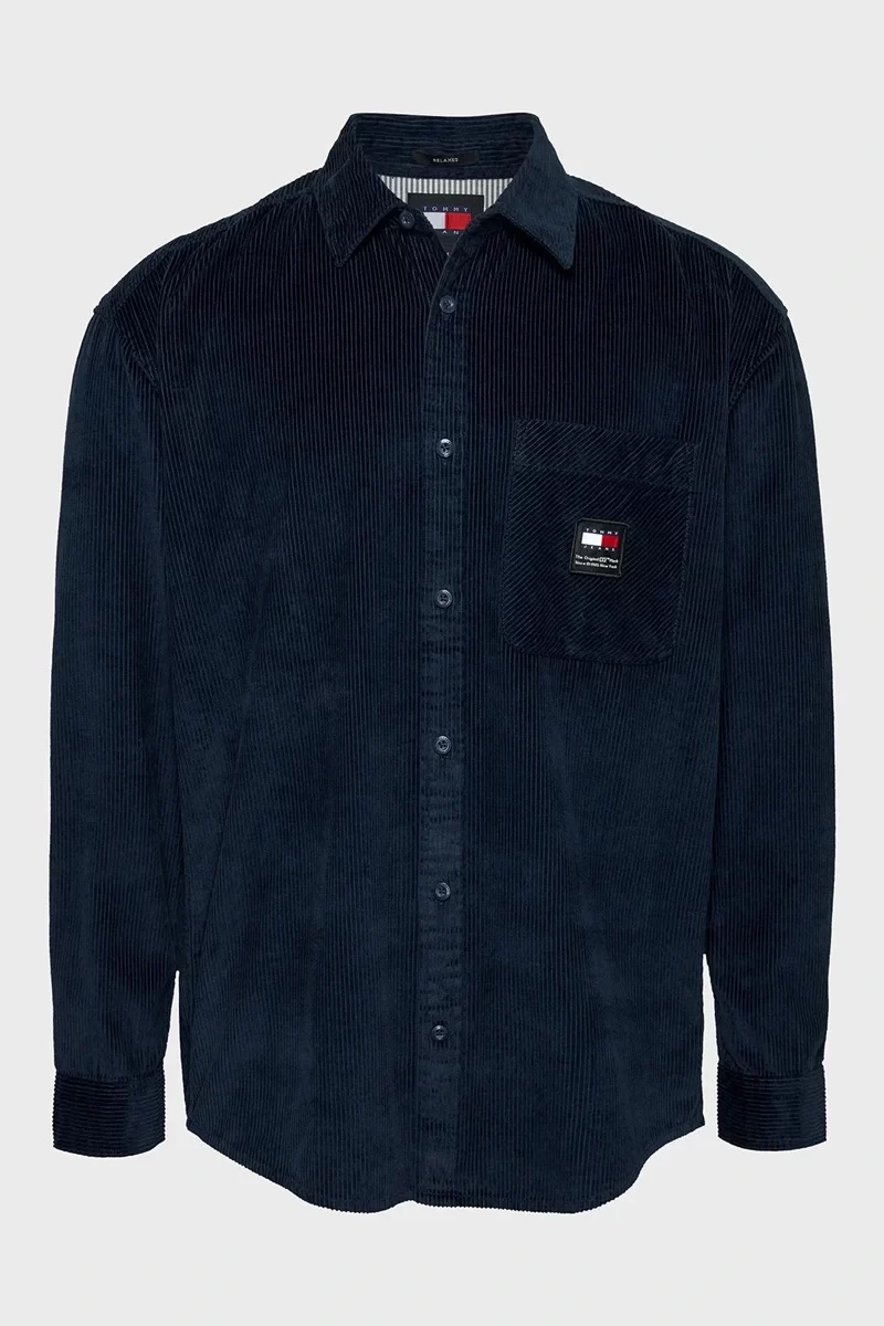 Tommy Jeans Erkek Kadife Rahat Gömlek