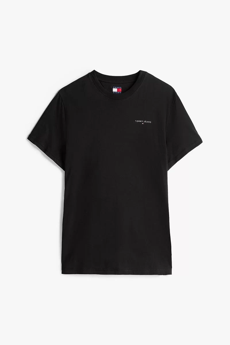 Tommy Jeans Erkek   Logolu Siyah  Slim T-Shirt