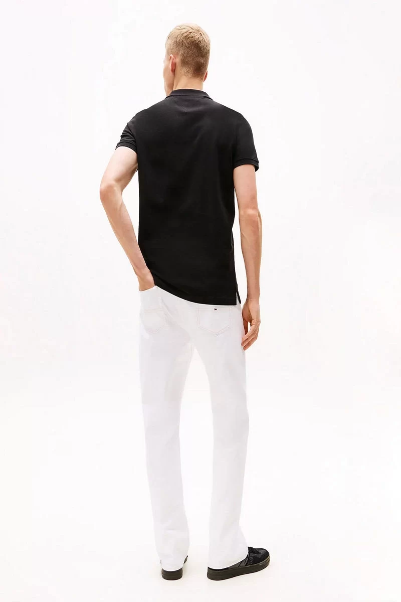 Tommy Hilfiger Erkek  Siyah Slim Fit  Polo T-Shirt