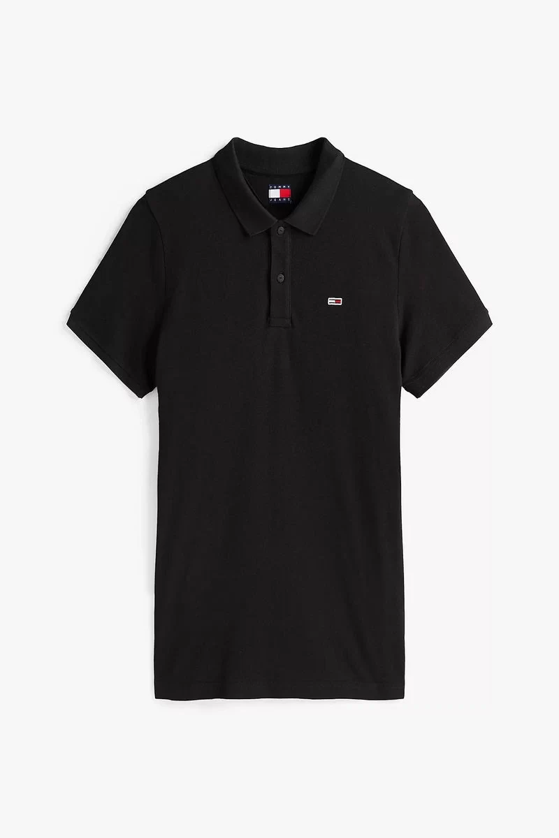 Tommy Hilfiger Erkek  Siyah Slim Fit  Polo T-Shirt