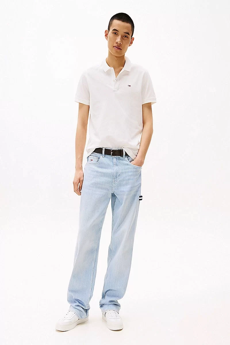 Tommy Hilfiger Erkek  Beyaz  Slim Fit  Polo T-Shirt
