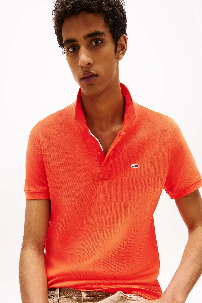 Tommy Hilfiger Erkek   Turuncu Polo T-Shirt
